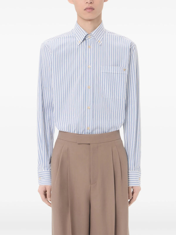 Valentino cotton poplin shirt with VGold stripes