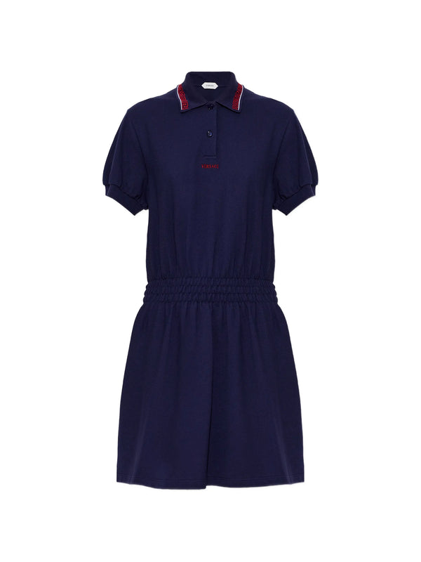 Cotton piqué polo mini dress with embroidered logo