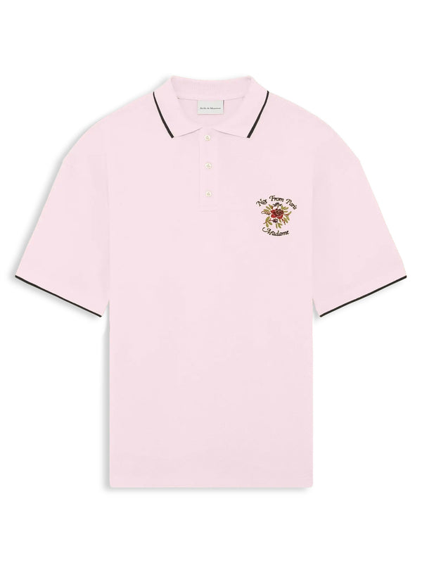 Polo Piqué Slogan Rose
