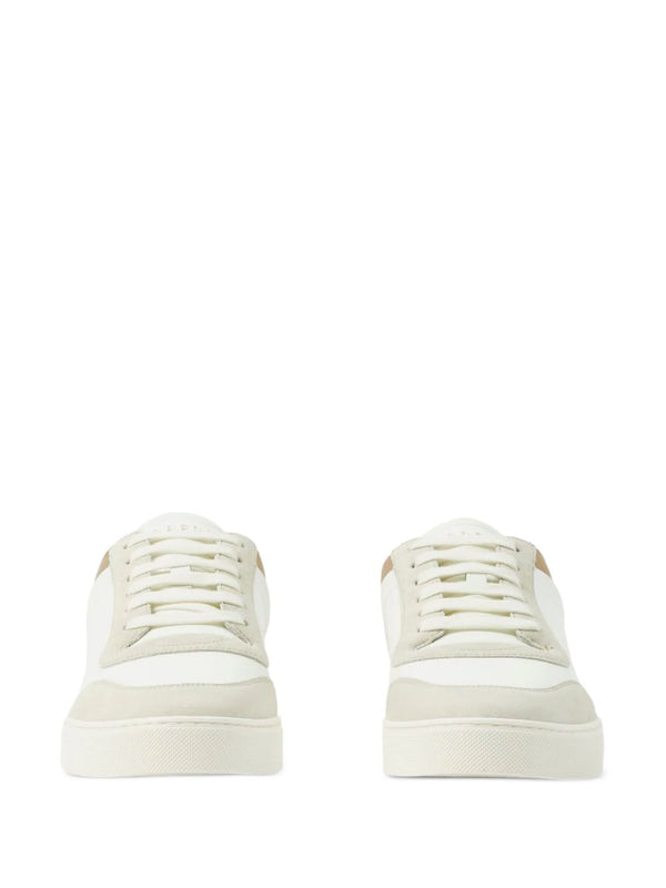 Leather, Suede and Check Sneakers