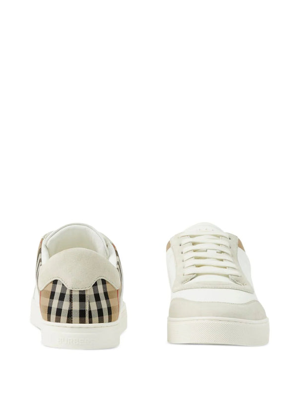 Leather, Suede and Check Sneakers