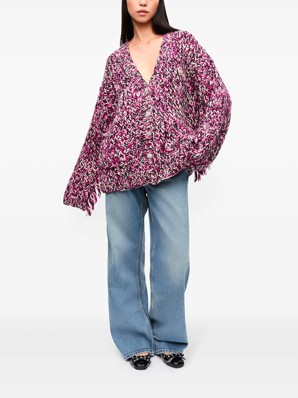 Hand knitted wool cardigan