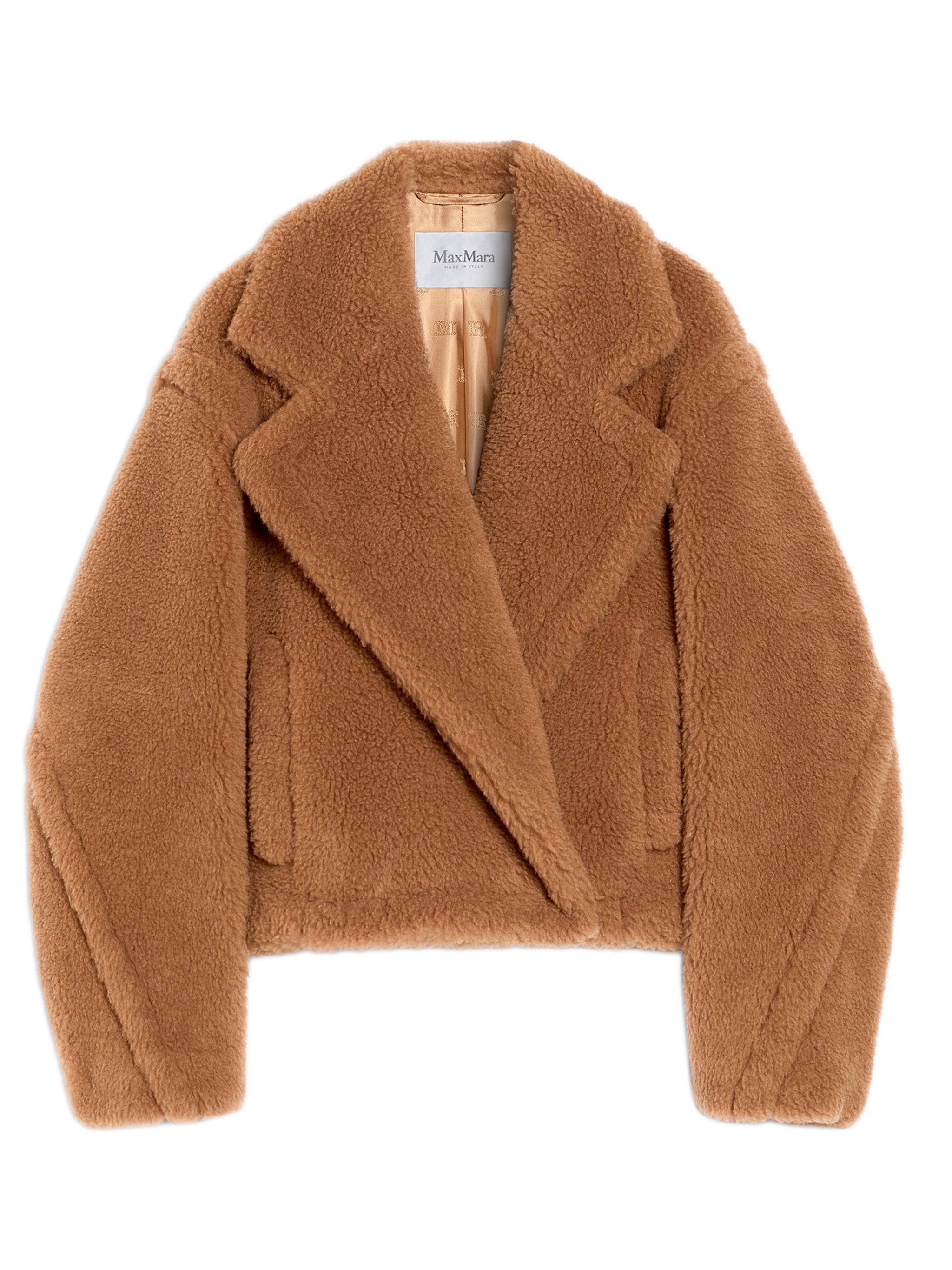 Cropped Teddy Bear Icon Coat in camel Max Mara Marrone