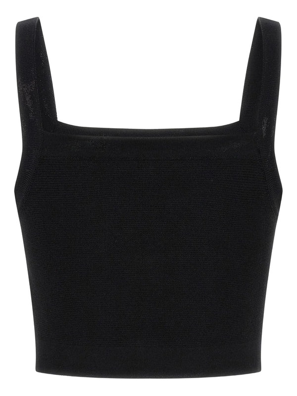 Knit bralette top with buttons