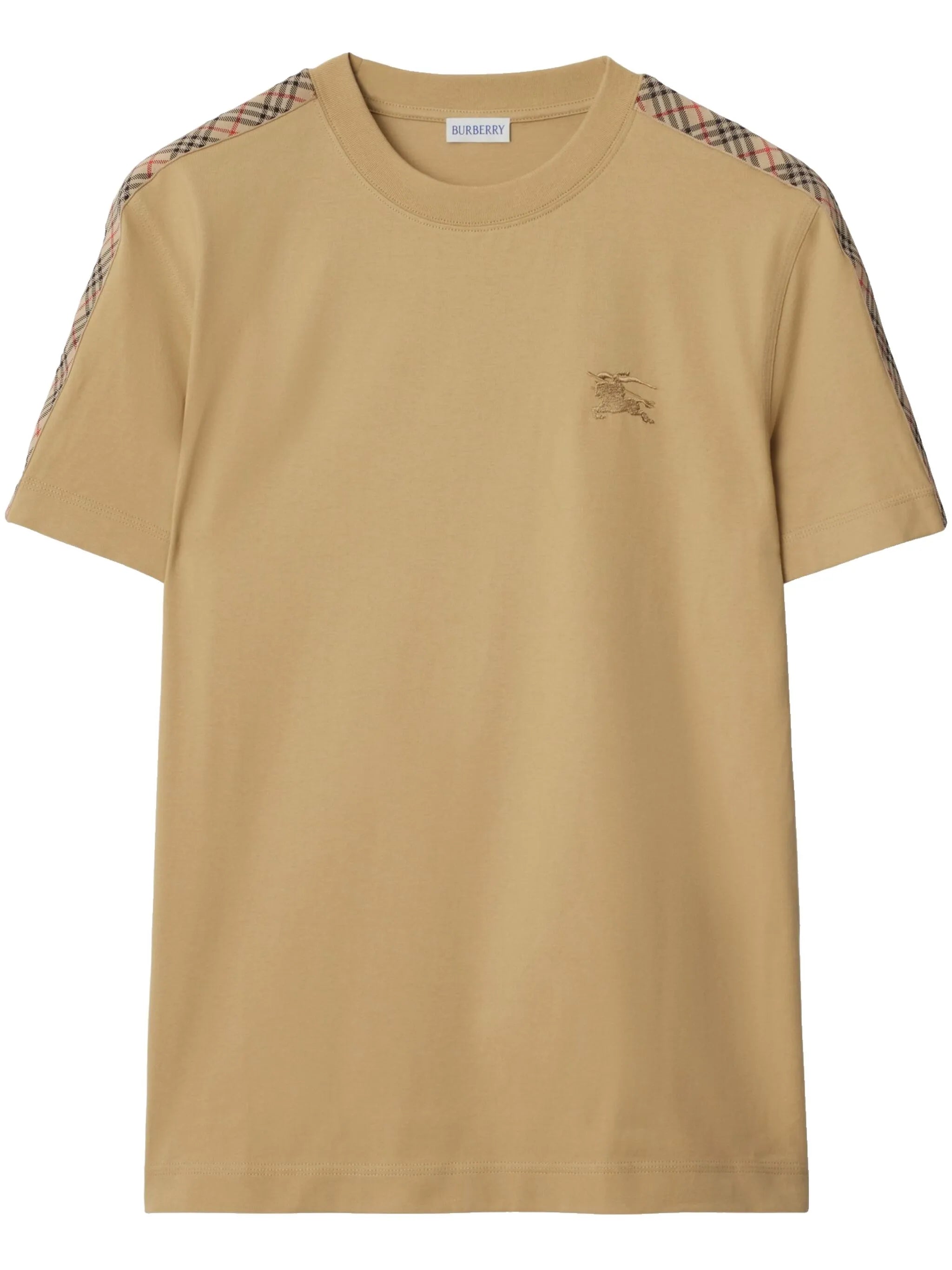 Check Trim T-shirt Burberry Beige | Grifo210