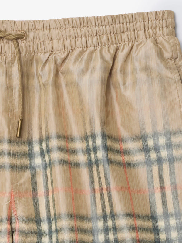 Beach boxer shorts with shaded check