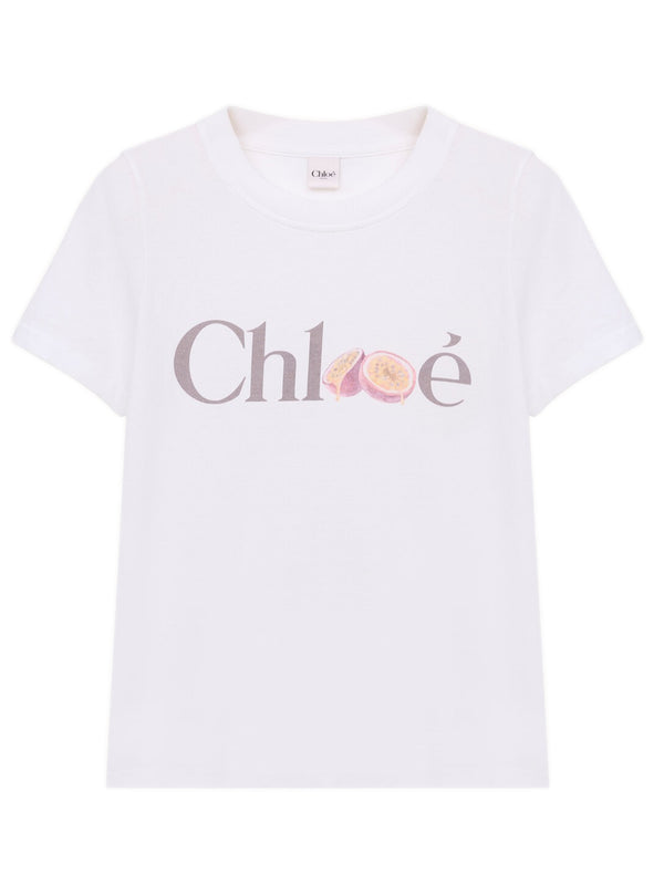 T-shirt baby fit con logo in jersey di cotone