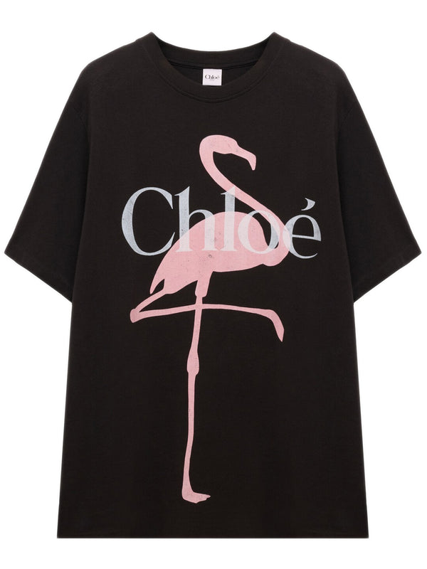 Loose-fitting T-shirt with logo in cotton jersey