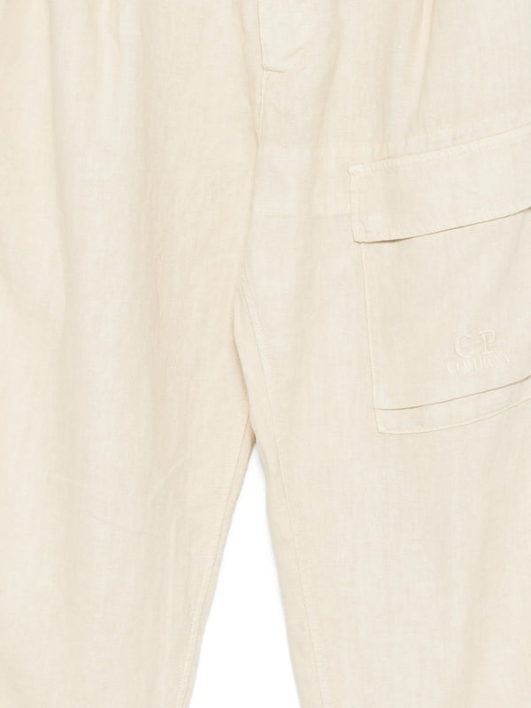Linen cargo trousers