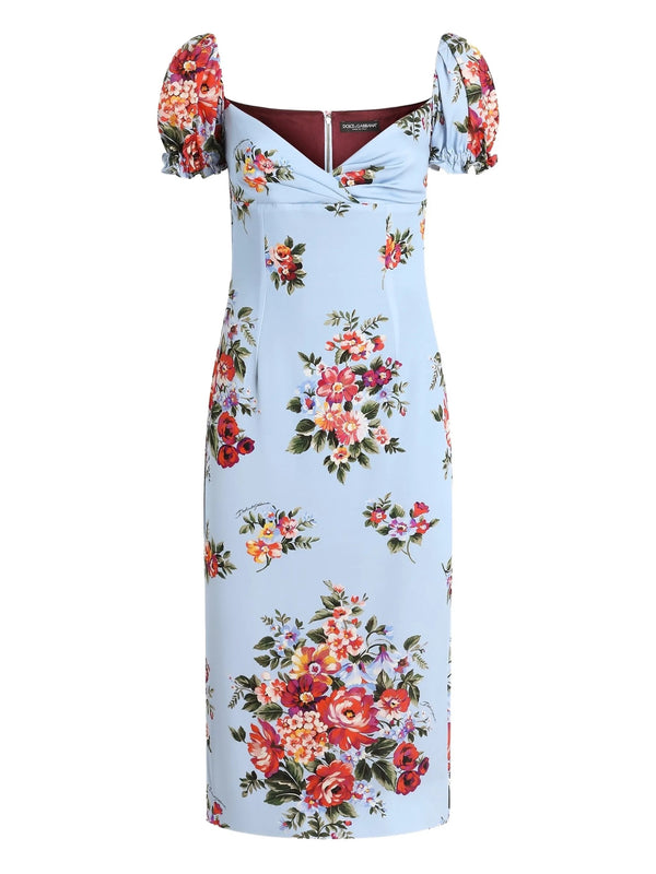 Flower bouquet print dress