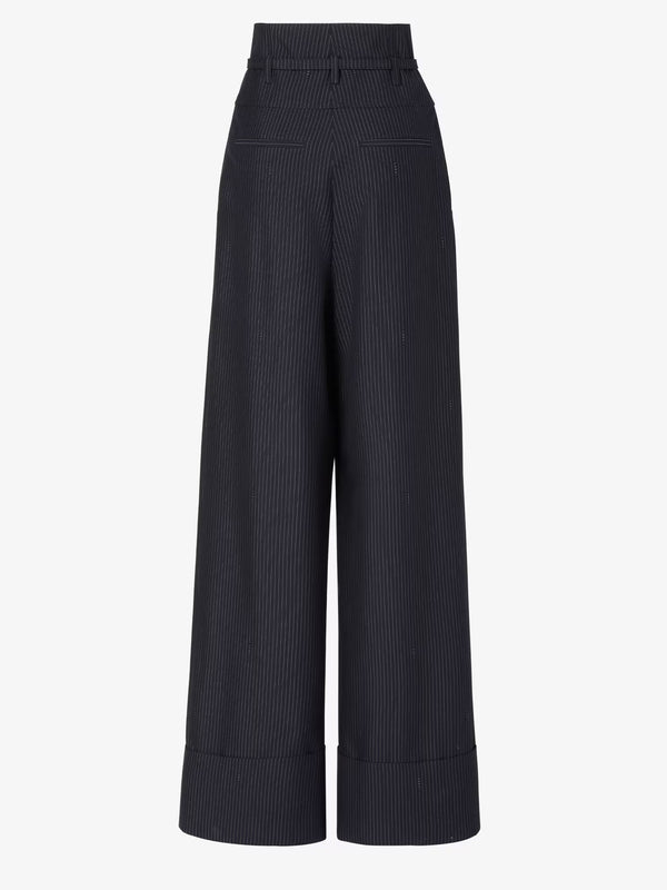 Pantaloni in lana gessata