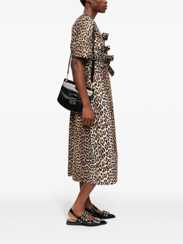 Leopard printed cotton dress