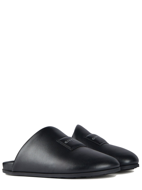 Puffy mules in nappa leather