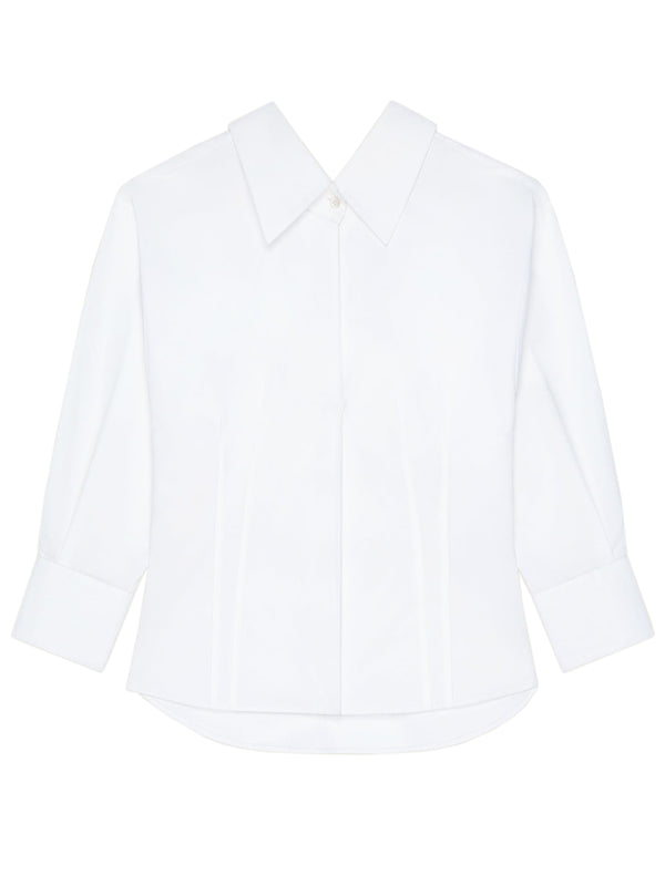 Slashed shirt in poplin