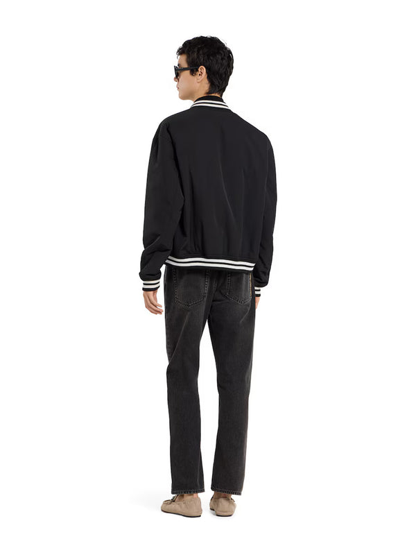 Reversible nylon twill zip jacket