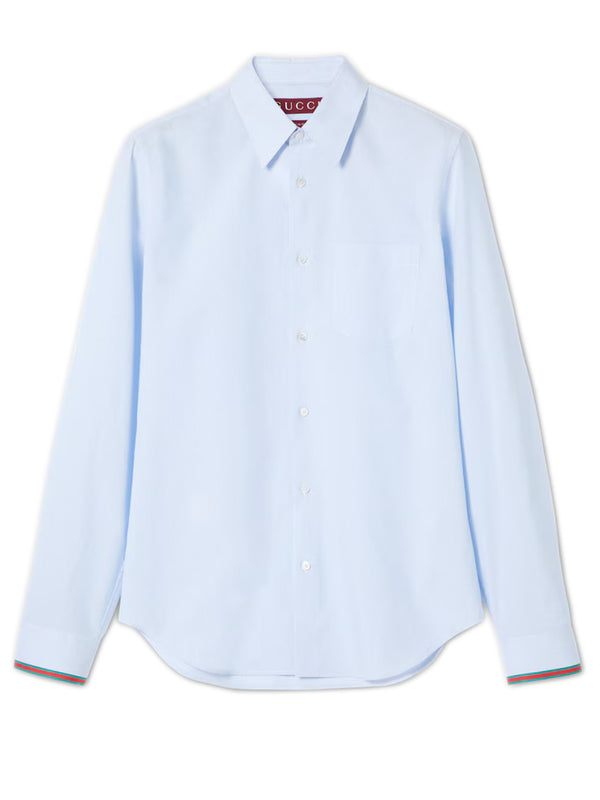 Camicia in cotone a righe con Web