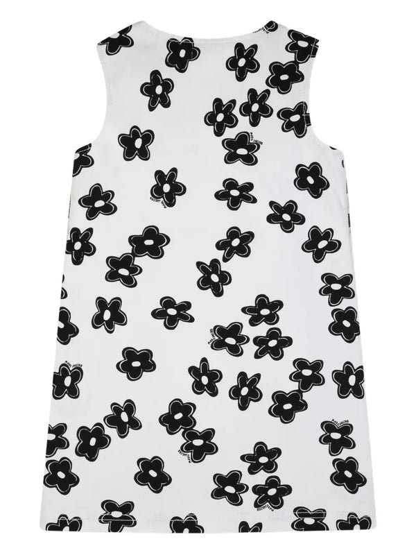 Floral-print button-detail dress