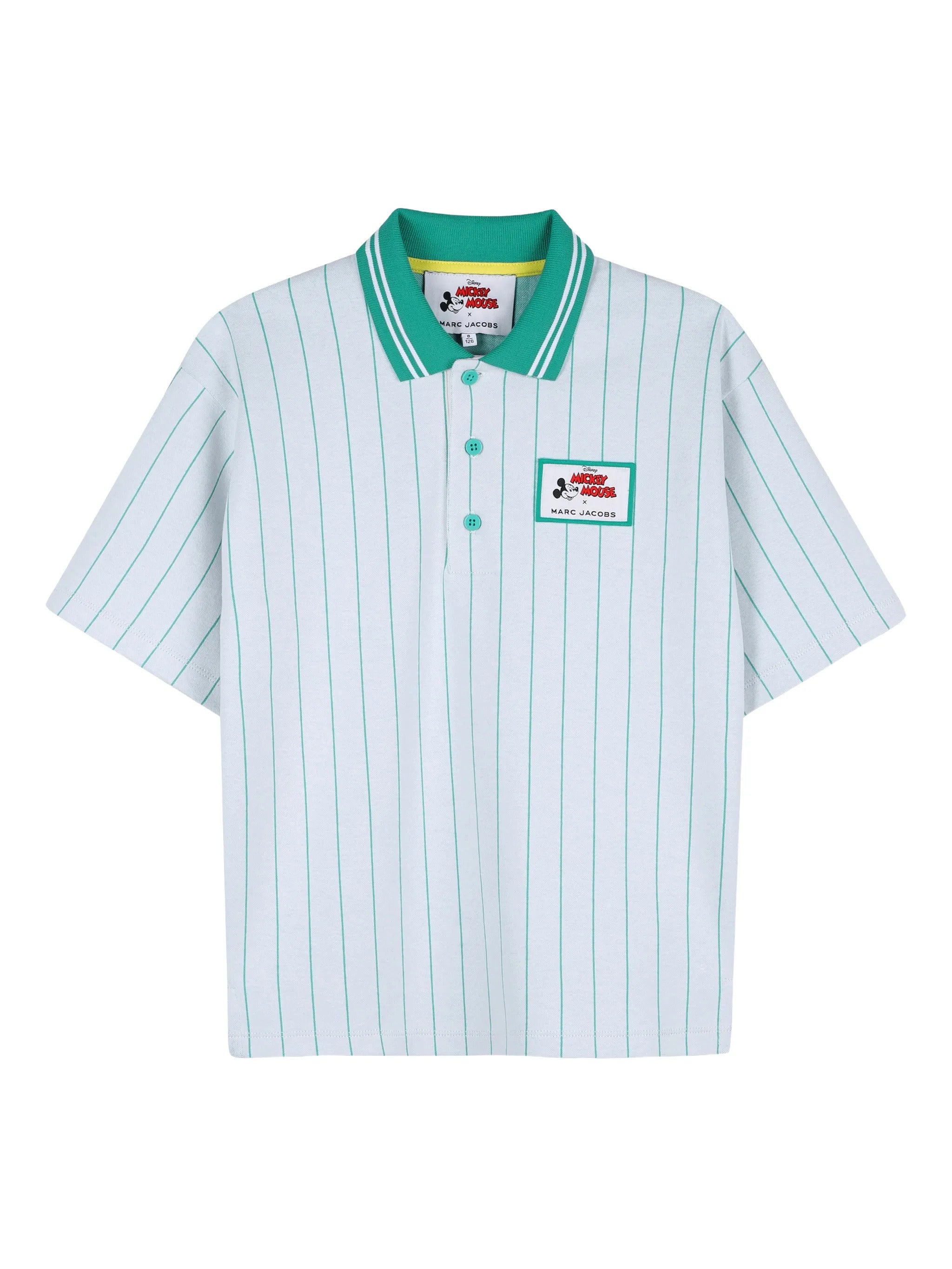 Mickey Mouse x Marc Jacobs Striped Polo Marc Jacobs Kids Verde