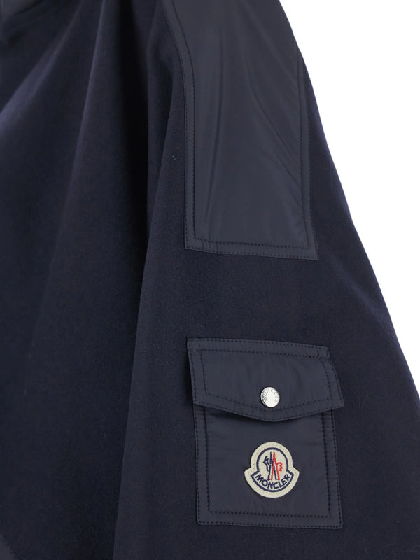 Wool Hooded Zip-Up Cape