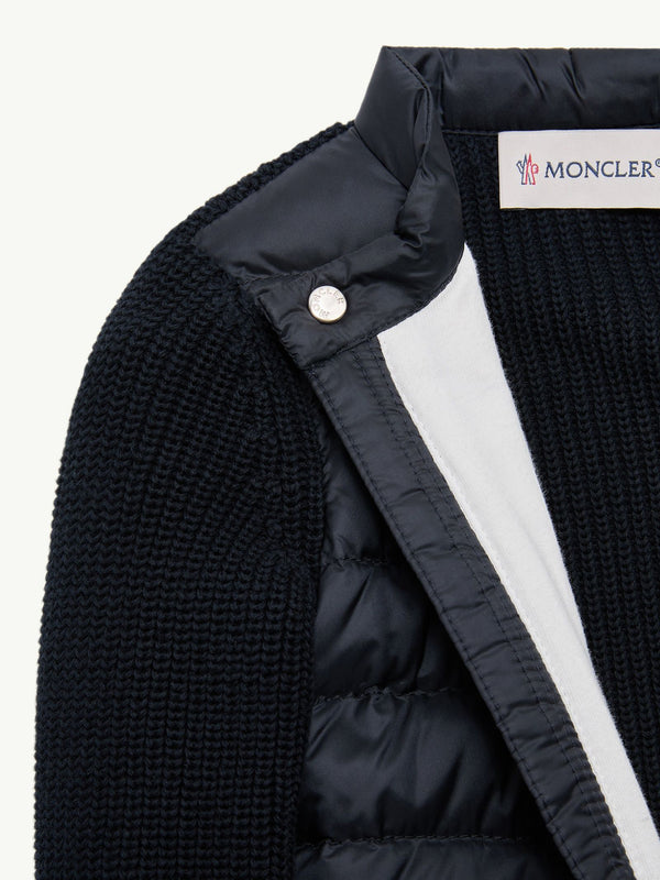 Padded Cotton Zip-Up Cardigan