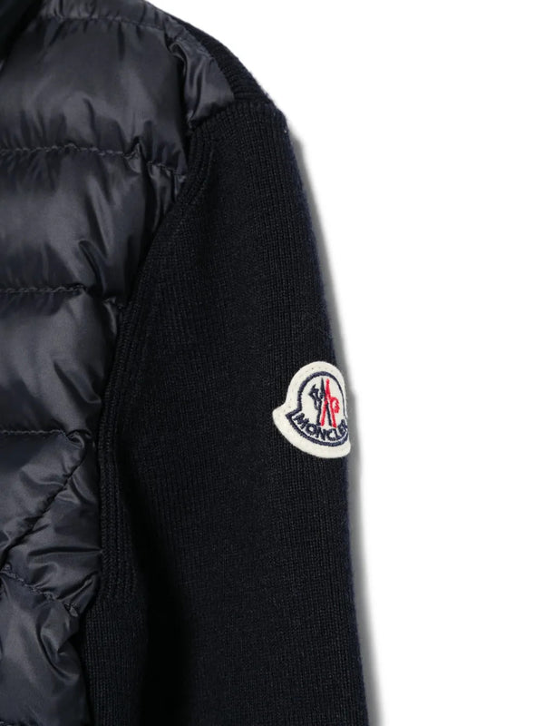 Padded Wool Zip-Up Cardigan