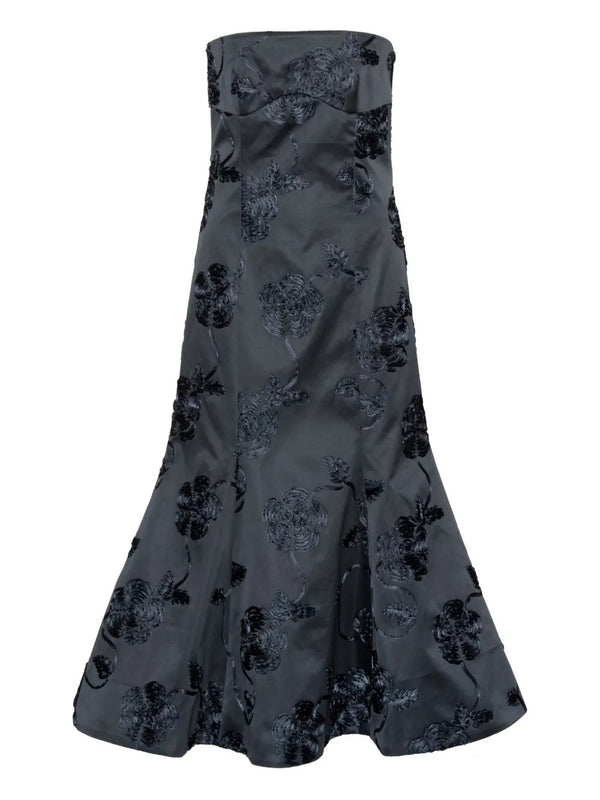 3d flower midi dress