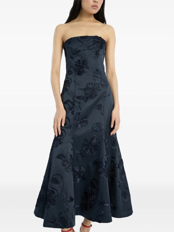 3d flower midi dress