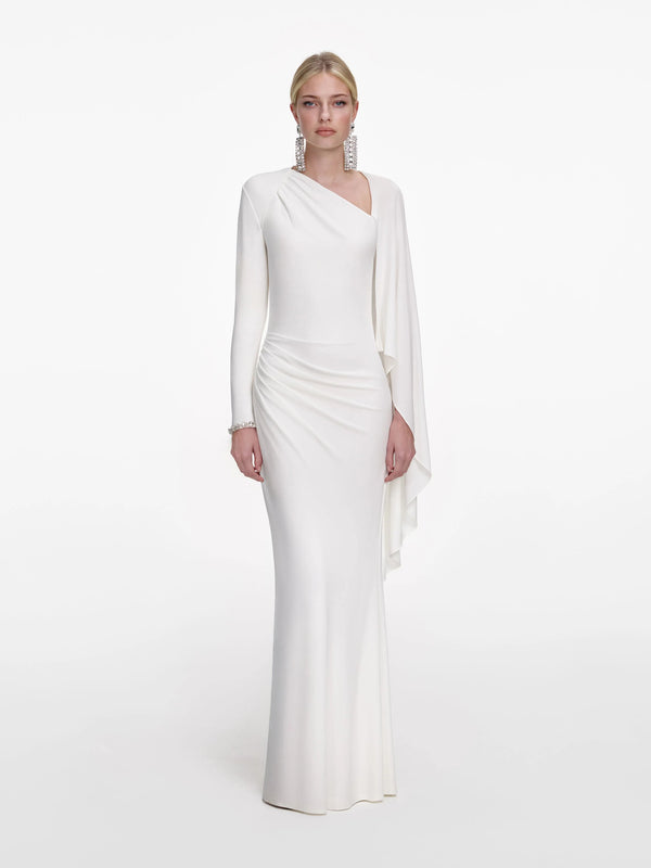 Jersey drape maxi dress