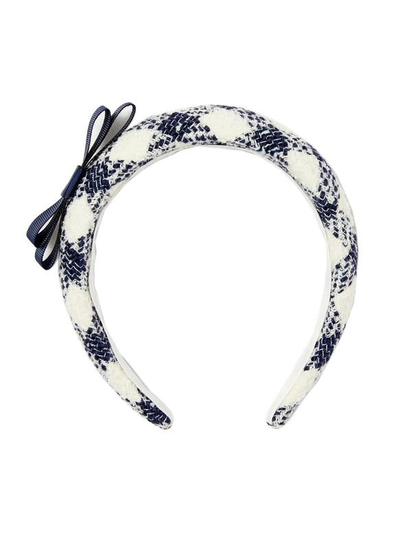 Checked bouclé hair band