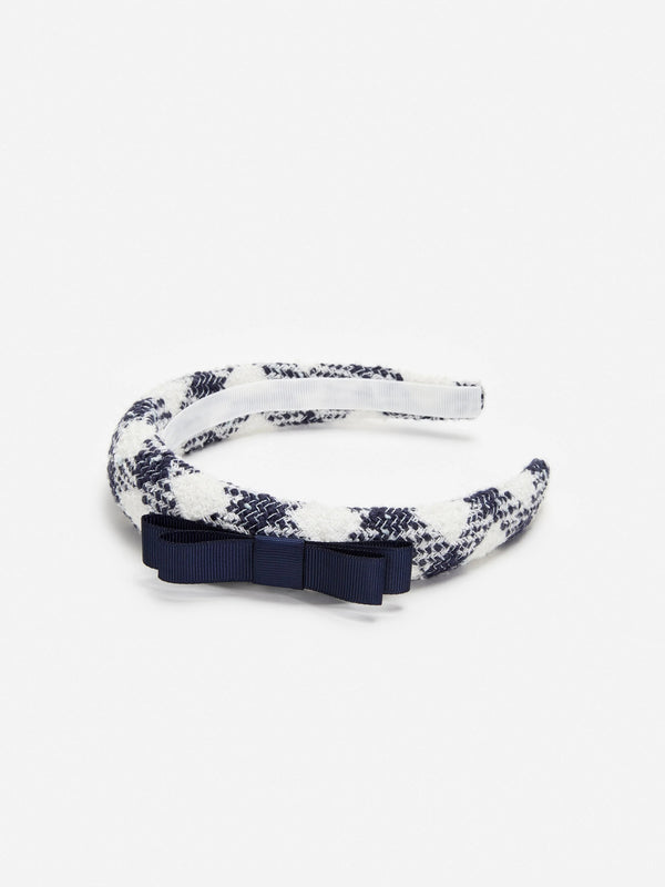 Checked bouclé hair band