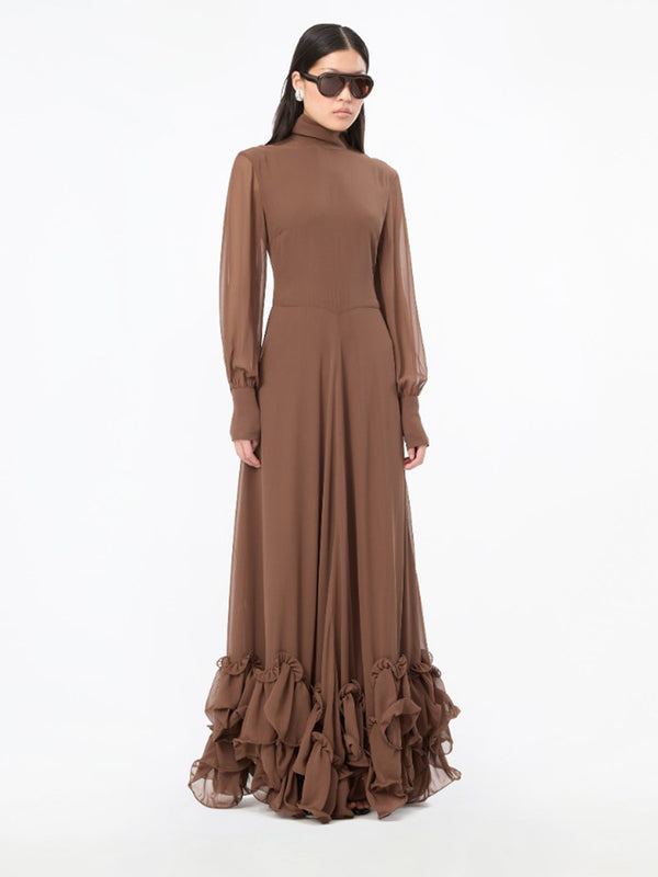 Ls ruffle maxi dress