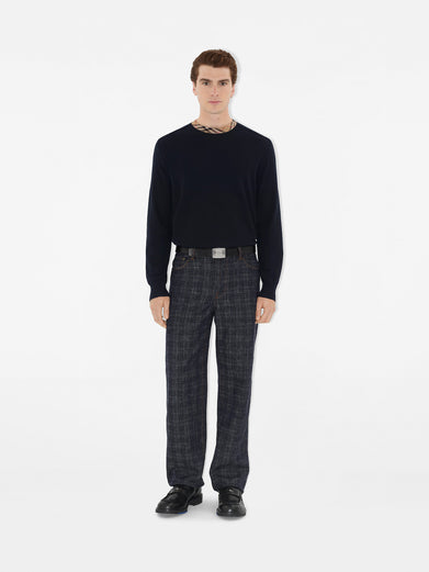 Pullover con finiture Check