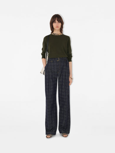 Pullover con finiture Check