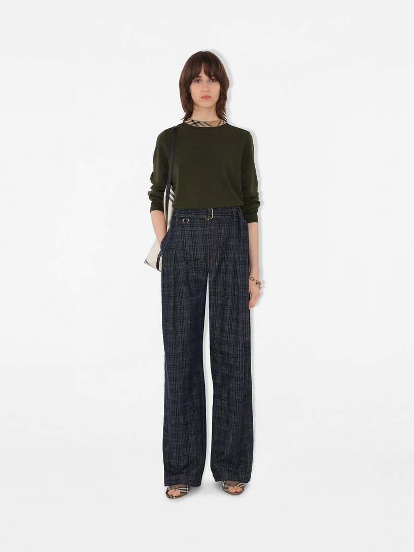 Pullover con finiture Check