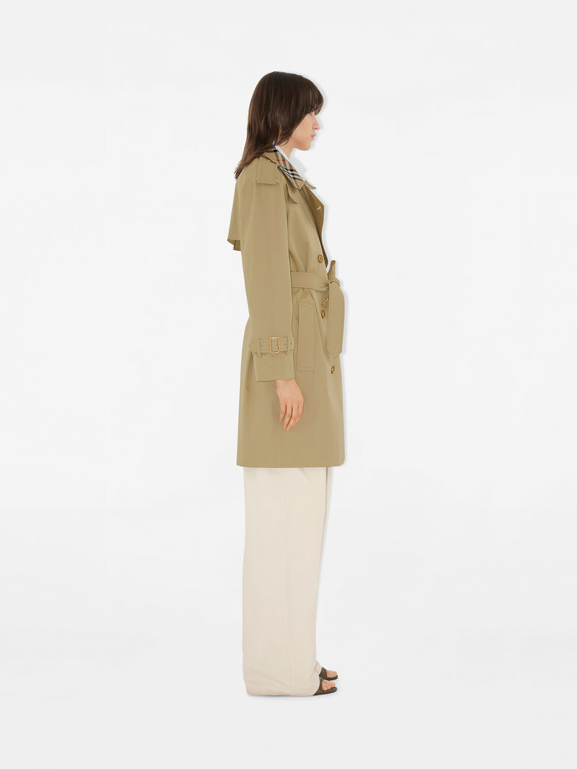 Castleford Medium Trench Coat with Check Collar