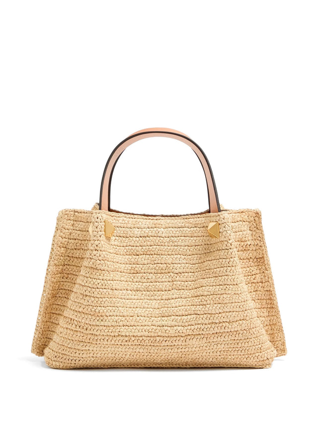 Valentino Garavani small raffia shopping bag