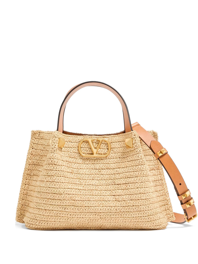 Valentino Garavani small raffia shopping bag