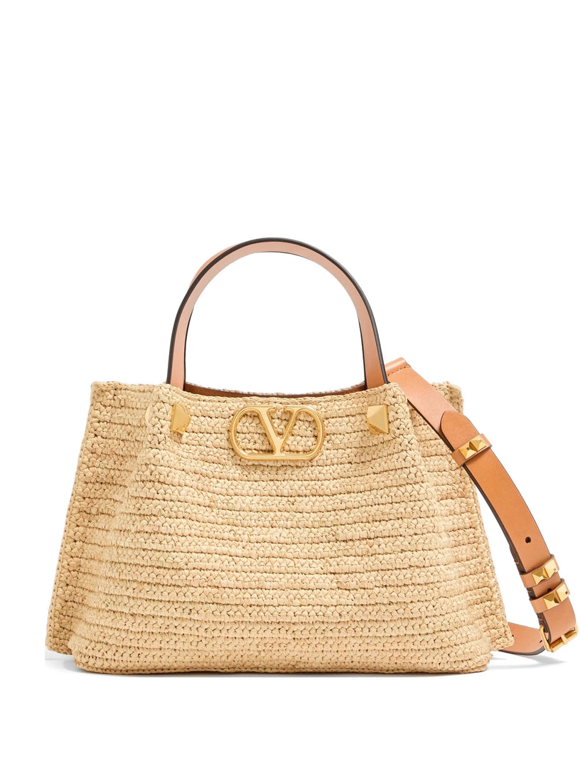 Valentino Garavani small raffia shopping bag