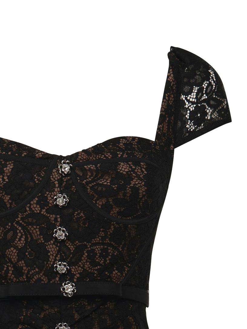 Sweetheart lace midi dress