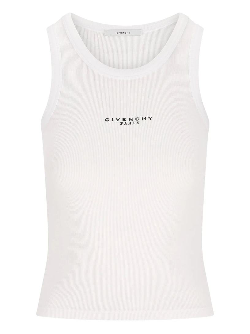 Slim fit tank top in cotton with GIVENCHY Paris print