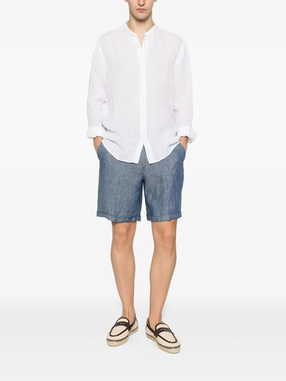 Linen bermuda shorts