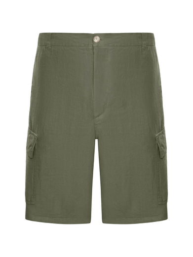 Linen cargo Bermuda shorts