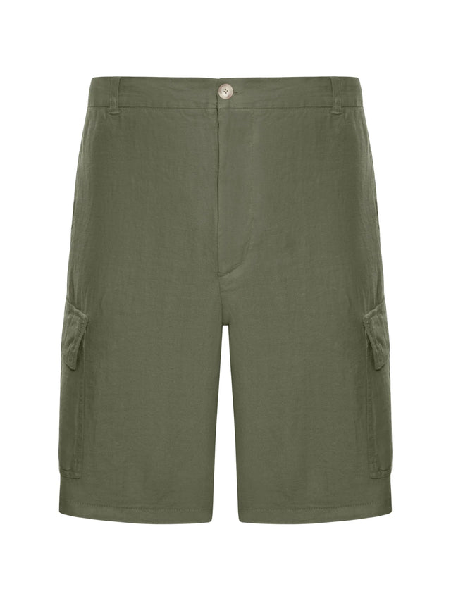 Linen cargo Bermuda shorts