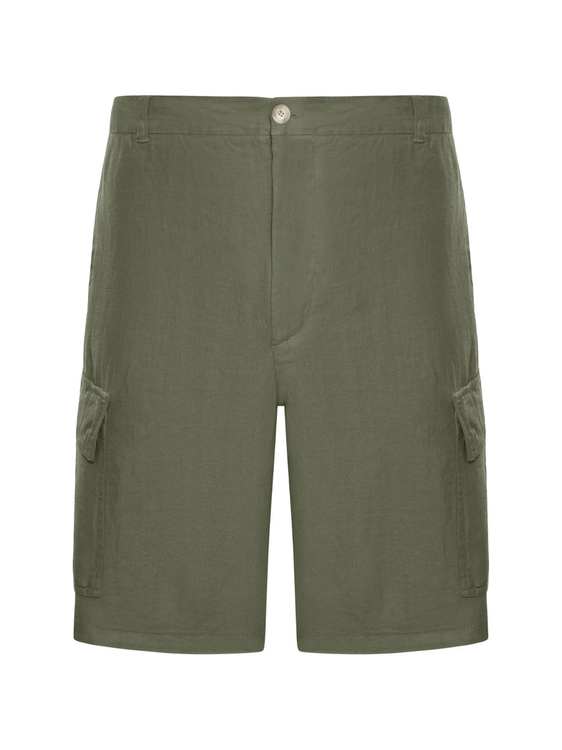 Linen cargo Bermuda shorts
