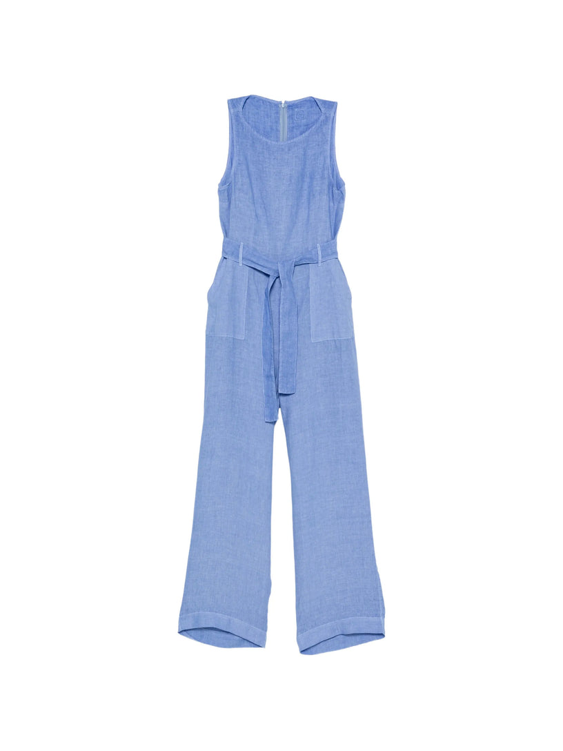 One-piece suit with belt