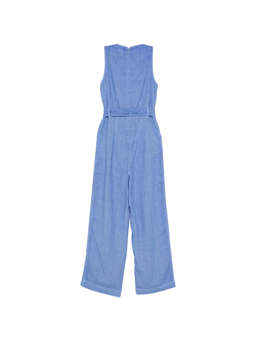 One-piece suit with belt