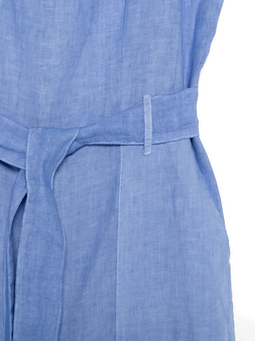 One-piece suit with belt