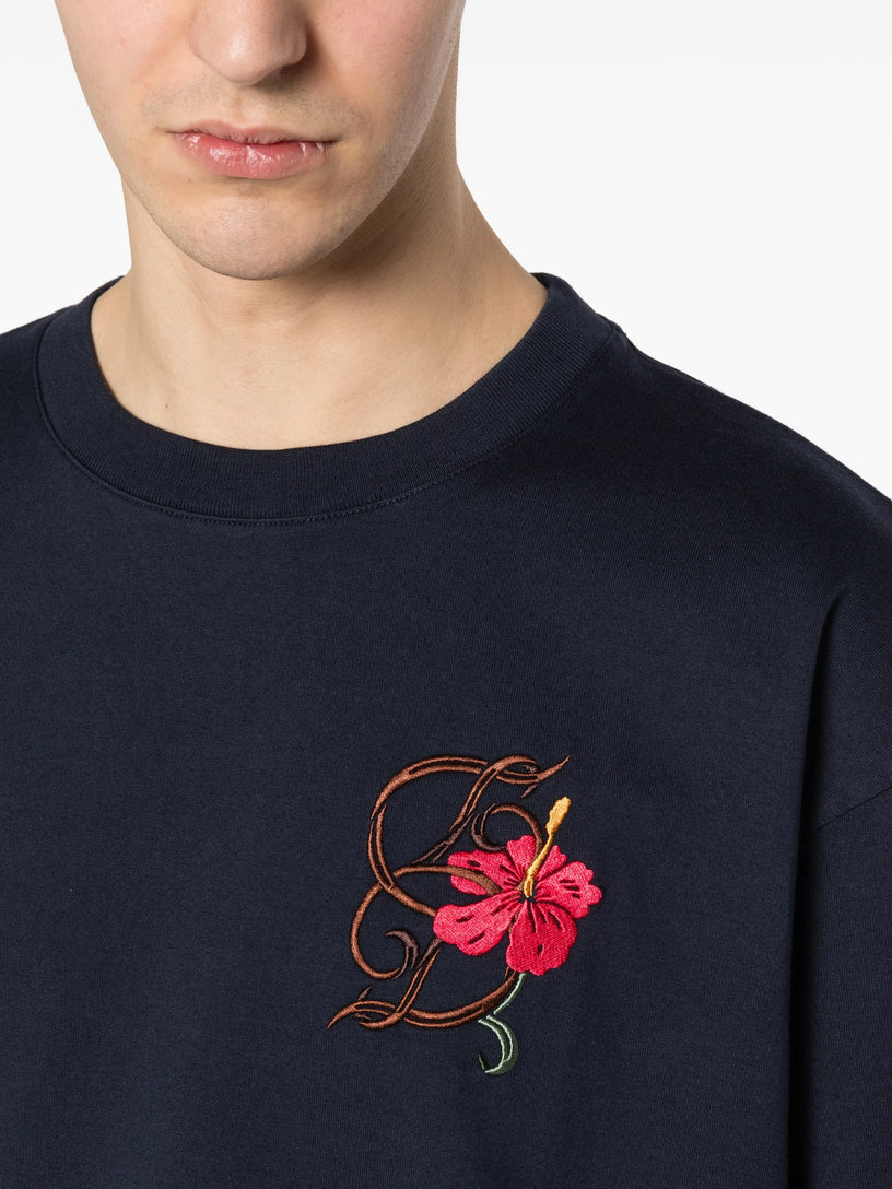 T-Shirt D Hibiscus Brodée