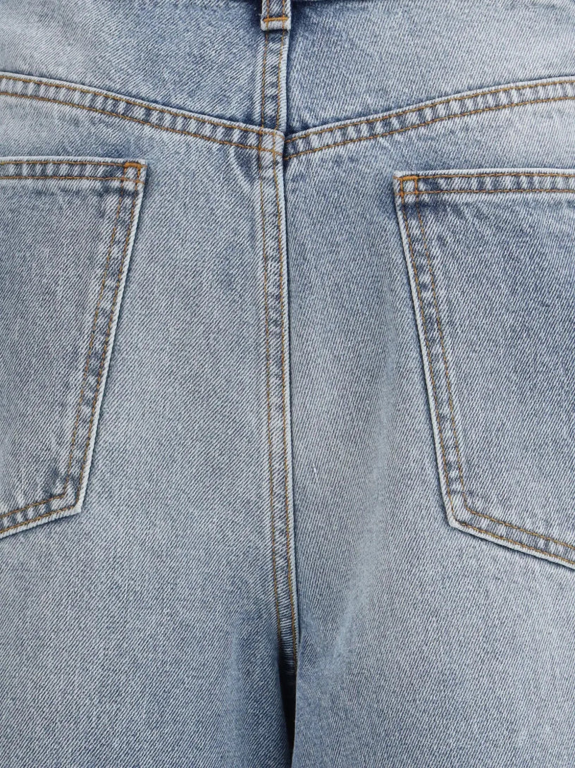 Sculptural denim trousers