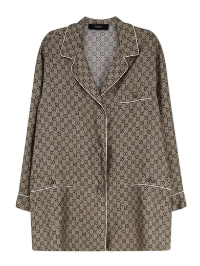 Camicia in twill di seta stampata